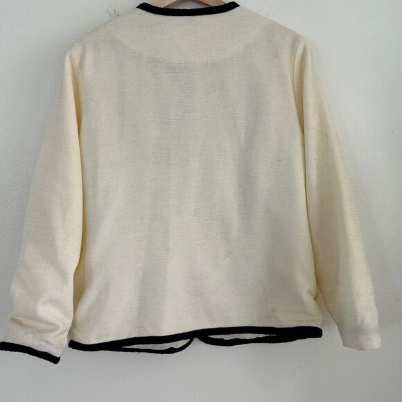 Vintage Gaff Jacket Embroidered Floral SZM Cream Black Lined - Picture 5 of 10